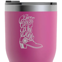 Fighting Cancer Quotes and Sayings RTIC Tumbler - Magenta - Laser Engraved - Double-Sided