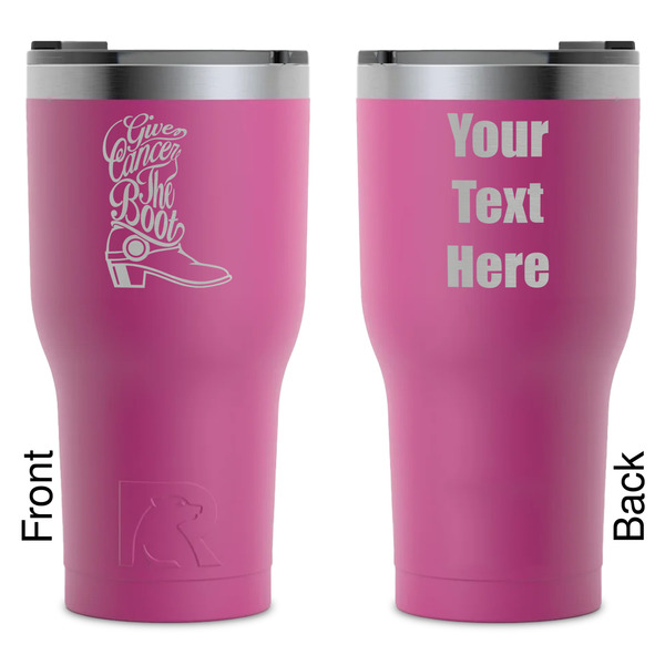 Custom Fighting Cancer Quotes and Sayings RTIC Tumbler - Magenta - Laser Engraved - Double-Sided