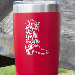Fighting Cancer Quotes and Sayings 20 oz Stainless Steel Tumbler - Red - Single Sided
