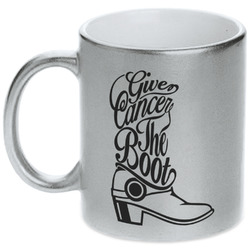 Fighting Cancer Quotes and Sayings Metallic Silver Mug
