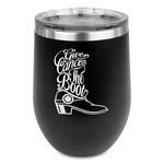 Fighting Cancer Quotes and Sayings Stemless Stainless Steel Wine Tumbler - Black - Double Sided