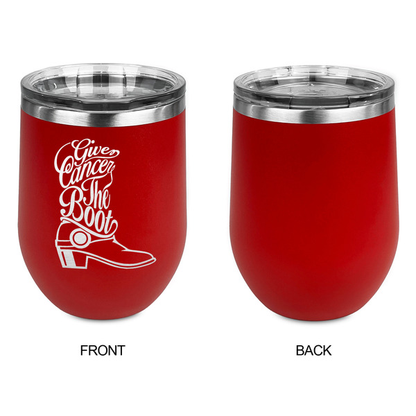 Fighting Cancer Quotes and Sayings Stainless Wine Tumblers - Red - Single Sided - Approval