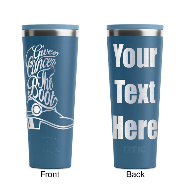 Fighting Cancer Quotes and Sayings Steel Blue RTIC Everyday Tumbler - 28 oz. - Front and Back