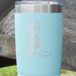 Fighting Cancer Quotes and Sayings 20 oz Stainless Steel Tumbler - Teal - Single Sided