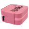 Fighting Cancer Quotes and Sayings Travel Jewelry Boxes - Leather - Pink - View from Rear