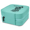 Fighting Cancer Quotes and Sayings Travel Jewelry Boxes - Leather - Teal - View from Rear