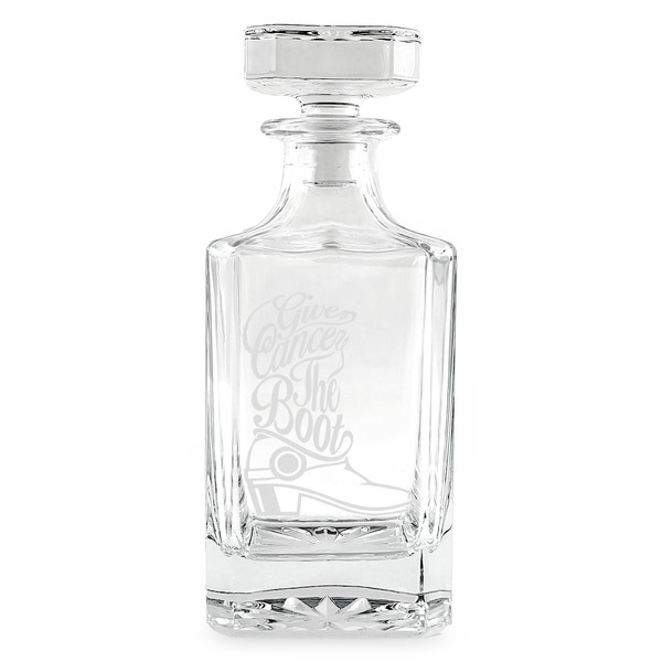 Custom Fighting Cancer Quotes and Sayings Whiskey Decanter - 26 oz Square