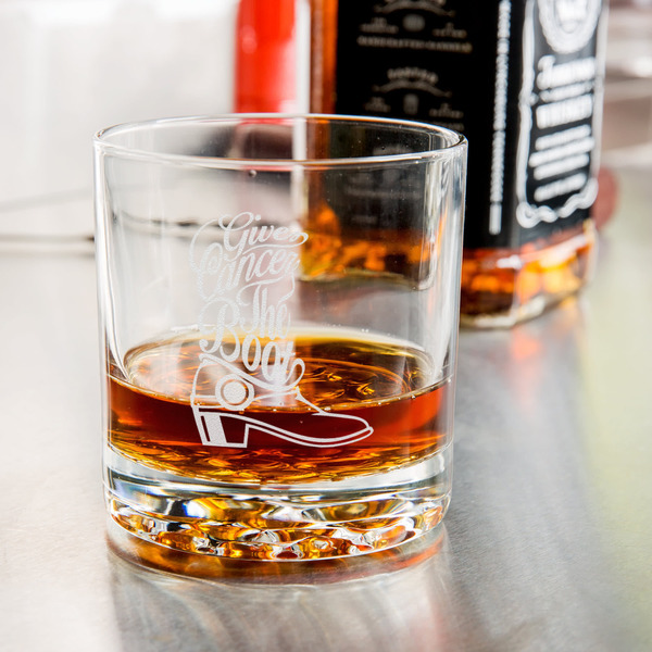 Fighting Cancer Quotes and Sayings Whiskey Glass - Jack Daniel's Bar - in use