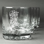 Fighting Cancer Quotes and Sayings Whiskey Glasses (Set of 4)