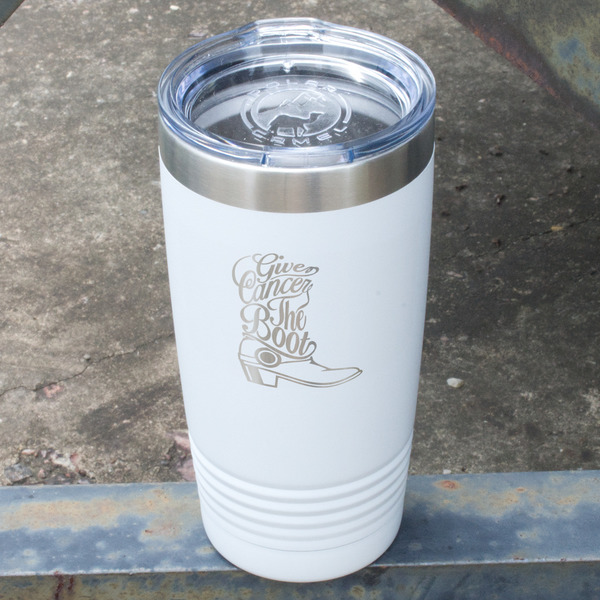 Fighting Cancer Quotes and Sayings White Polar Camel Tumbler - 20oz - Angled