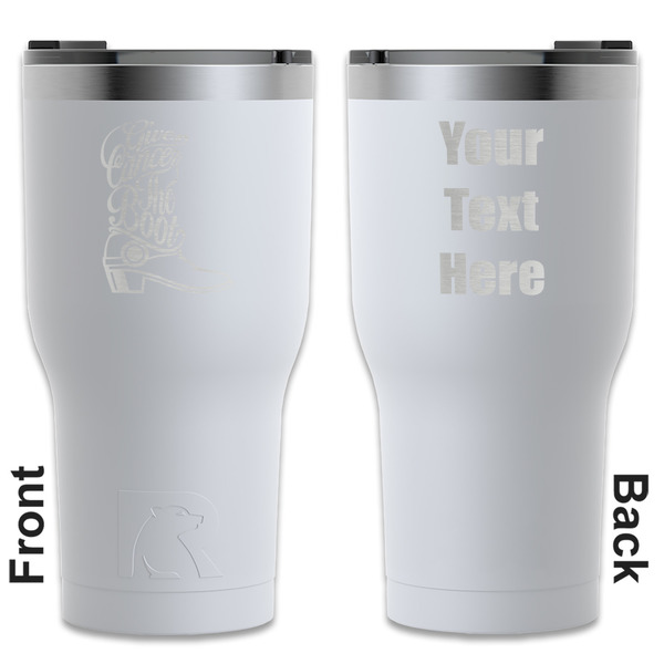 Custom Fighting Cancer Quotes and Sayings RTIC Tumbler - White - Engraved Front & Back (Personalized)