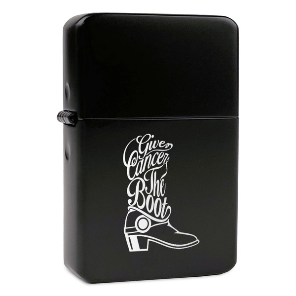 Custom Fighting Cancer Quotes and Sayings Windproof Lighter - Black - Single Sided