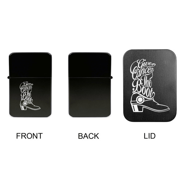 Fighting Cancer Quotes and Sayings Windproof Lighters - Black, Single Sided, w Lid - APPROVAL