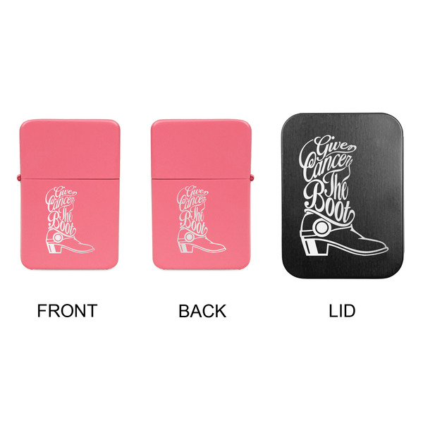 Fighting Cancer Quotes and Sayings Windproof Lighters - Pink, Double Sided, w Lid - APPROVAL
