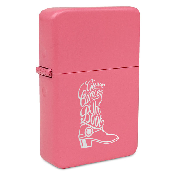 Custom Fighting Cancer Quotes and Sayings Windproof Lighter - Pink - Single Sided
