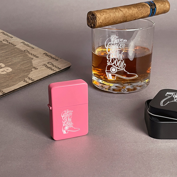 Fighting Cancer Quotes and Sayings Windproof Lighters - Pink - In Context