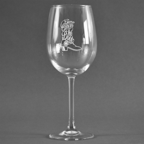Custom Fighting Cancer Quotes and Sayings Wine Glass (Single)