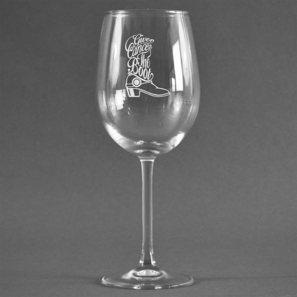 Custom Fighting Cancer Quotes and Sayings Wine Glass - Engraved