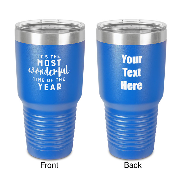 Custom Christmas Quotes and Sayings 30 oz Stainless Steel Tumbler - Royal Blue - Double-Sided