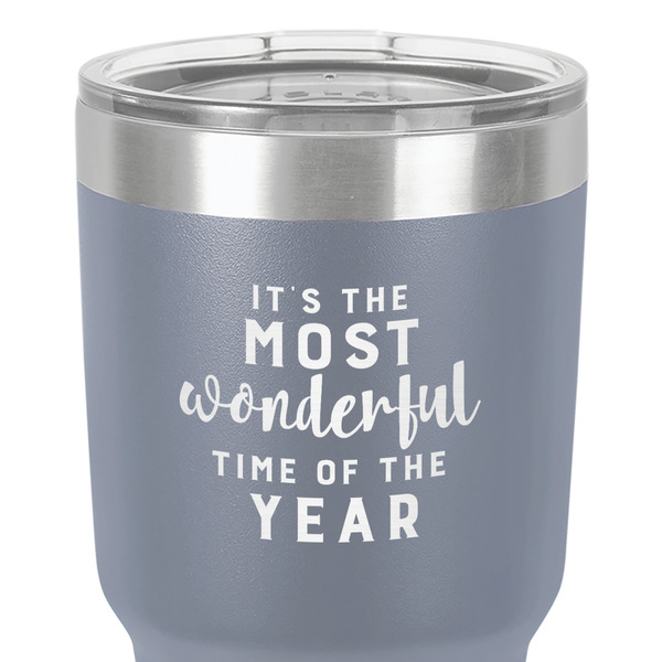 Christmas Quotes and Sayings 30 oz Stainless Steel Ringneck Tumbler - Grey - Close Up
