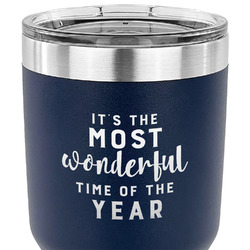 Christmas Quotes and Sayings 30 oz Stainless Steel Tumbler - Navy - Single Sided