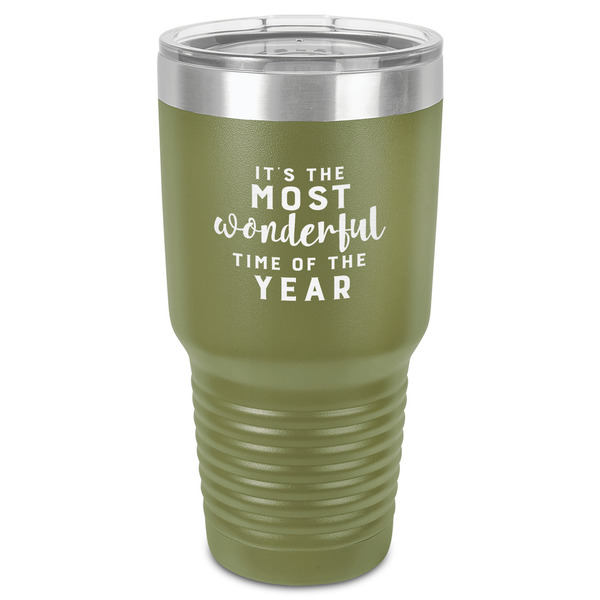 Custom Christmas Quotes and Sayings 30 oz Stainless Steel Tumbler - Olive - Single-Sided