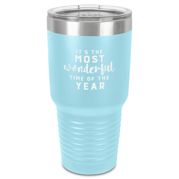 Christmas Quotes and Sayings 30 oz Stainless Steel Ringneck Tumbler - Teal - Front