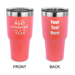 Christmas Quotes and Sayings 30 oz Stainless Steel Tumbler - Coral - Double Sided