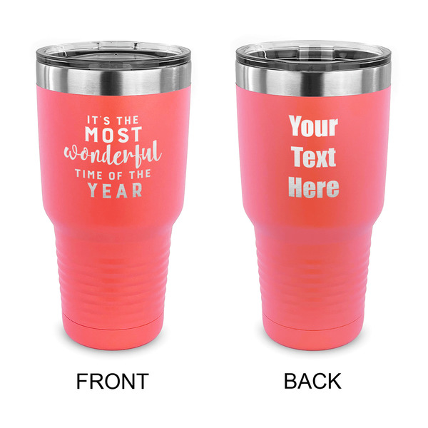 Custom Christmas Quotes and Sayings 30 oz Stainless Steel Tumbler - Coral - Double Sided