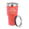 Christmas Quotes and Sayings 30 oz Stainless Steel Ringneck Tumblers - Coral - LID OFF