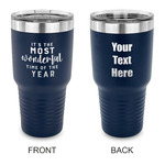 Christmas Quotes and Sayings 30 oz Stainless Steel Tumbler - Navy - Double Sided