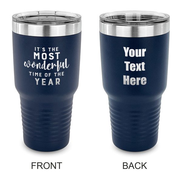 Custom Christmas Quotes and Sayings 30 oz Stainless Steel Tumbler - Navy - Double Sided