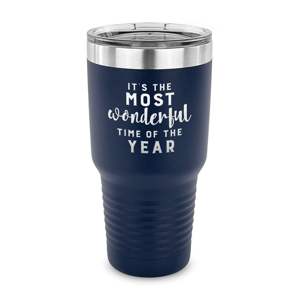 Custom Christmas Quotes and Sayings 30 oz Stainless Steel Tumbler - Navy - Single Sided