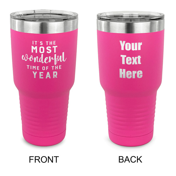 Custom Christmas Quotes and Sayings 30 oz Stainless Steel Tumbler - Pink - Double Sided