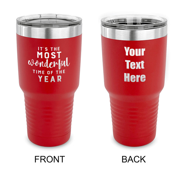 Custom Christmas Quotes and Sayings 30 oz Stainless Steel Tumbler - Red - Double Sided