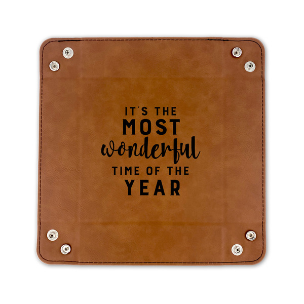 Christmas Quotes and Sayings 6" x 6" Leatherette Snap Up Tray - FLAT FRONT