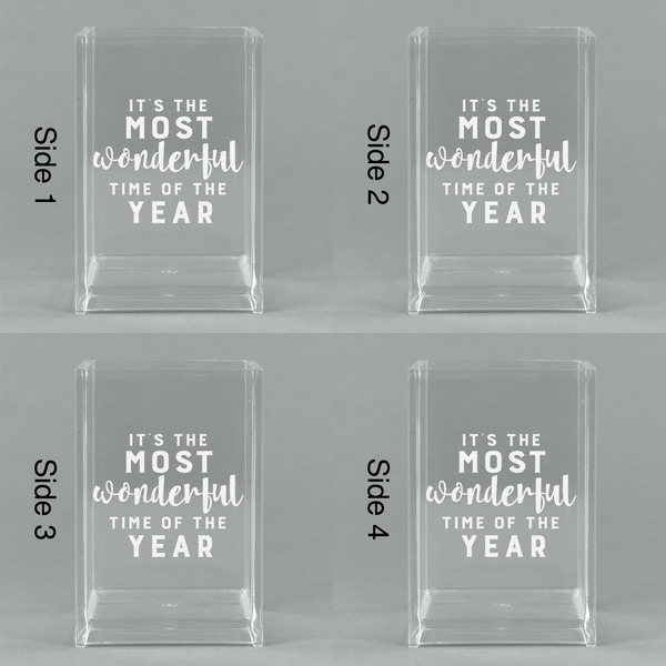 Christmas Quotes and Sayings Acrylic Pen Holder - All Sides