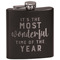 Christmas Quotes and Sayings Black Flask - Engraved Front