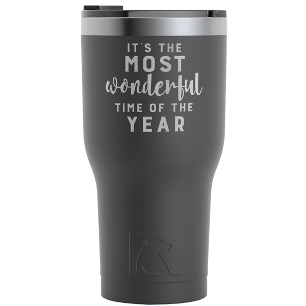 Custom Christmas Quotes and Sayings RTIC Tumbler - Black - Engraved Front
