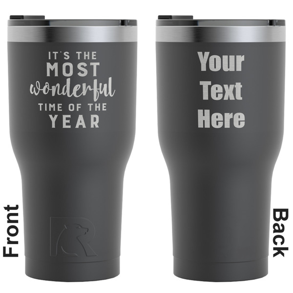 Custom Christmas Quotes and Sayings RTIC Tumbler - Black - Engraved Front & Back (Personalized)