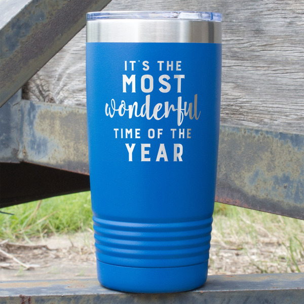 Custom Christmas Quotes and Sayings 20 oz Stainless Steel Tumbler - Royal Blue - Double Sided