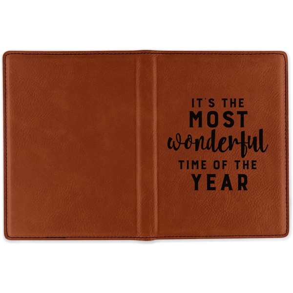 Christmas Quotes and Sayings Cognac Leather Passport Holder Outside Single Sided - Apvl