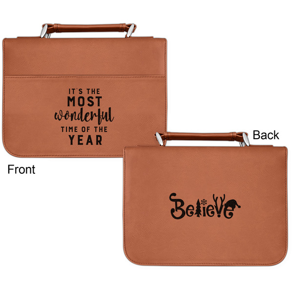 Christmas Quotes and Sayings Cognac Leatherette Bible Covers - Small Double Sided Apvl