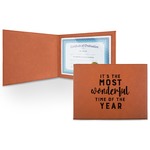 Christmas Quotes and Sayings Leatherette Certificate Holder - Front