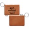 Christmas Quotes and Sayings Cognac Leatherette Keychain ID Holders - Front Apvl