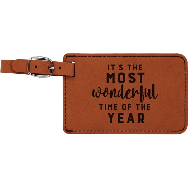 Custom Christmas Quotes and Sayings Leatherette Luggage Tag