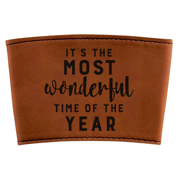 Custom Christmas Quotes and Sayings Leatherette Cup Sleeve