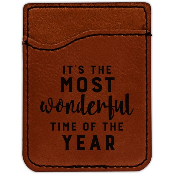 Christmas Quotes and Sayings Cognac Leatherette Phone Wallet close up