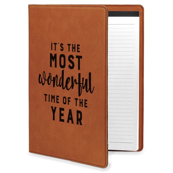 Custom Christmas Quotes and Sayings Leatherette Portfolio with Notepad - Large - Single Sided