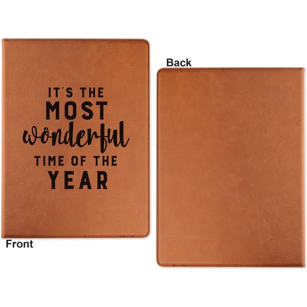 Christmas Quotes and Sayings Cognac Leatherette Portfolios with Notepad - Large - Single Sided - Apvl